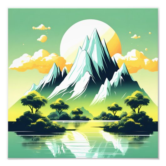 Abstrakte Bergwelt Fotodruck (Vorne)