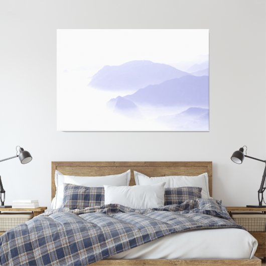 Abstrakte Bergwelt Natur Periwinkle Blau Leinwanddruck (Insitu (Schlafzimmer))