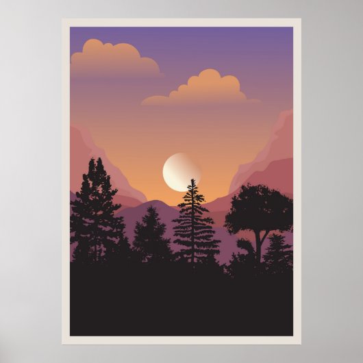 Abstrakte Bergwelt Poster (Vorne)