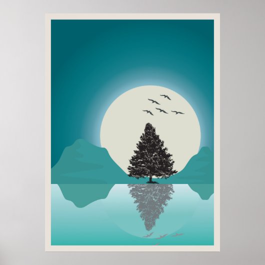 Abstrakte Bergwelt Poster (Vorne)