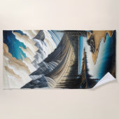 Abstrakte Bergwelt Strandtuch (Vorderseite)