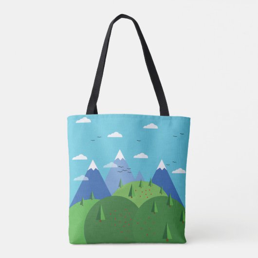 Abstrakte Bergwelt Tasche (Rückseite)
