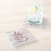 Abstrakte, beruhigende Formen Glasuntersetzer (Schrägansicht)