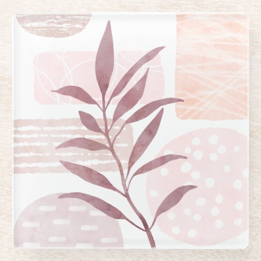 Abstrakte, beruhigende Formen Glasuntersetzer (Vorderseite)