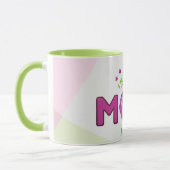 Abstrakte beste Mama je Glitzer Blume Kaffee Tasse (Links)