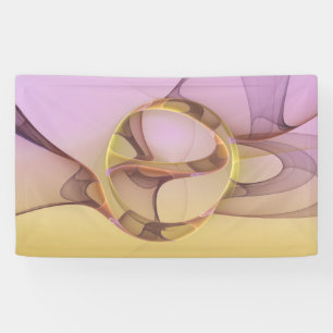 Abstrakte Bewegungen Moderne Pinke Goldene Fraktal Banner