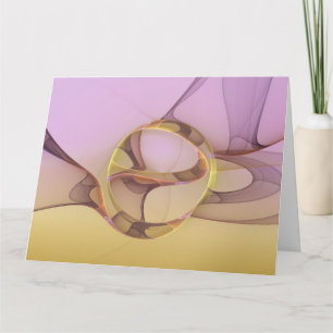 Abstrakte Bewegungen Moderne Pinke Goldene Fraktal Dankeskarte