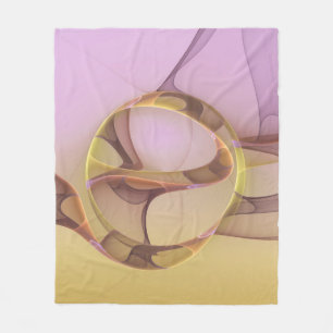 Abstrakte Bewegungen Moderne Pinke Goldene Fraktal Fleecedecke