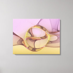 Abstrakte Bewegungen Moderne Pinke Goldene Fraktal Leinwanddruck