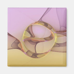 Abstrakte Bewegungen Moderne Pinke Goldene Fraktal Magnet