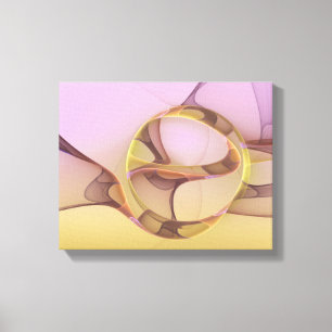 Abstrakte Bewegungen Moderne Rosa Goldene Fraktal- Leinwanddruck