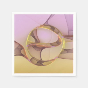 Abstrakte Bewegungen Moderne Rosa Goldene Fraktal- Serviette