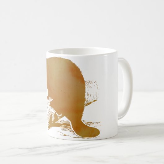 Abstrakte Biber Silhouette Kaffeetasse (VorderseiteRechts)