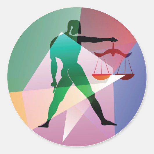 abstrakte Bibliothek Runder Aufkleber (Vorderseite)