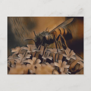 Abstrakte Bienenmalerei Postkarte