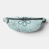 Abstrakte Big Blume Konturen BWG+Duck Egg Blue Bauchtasche (Ablage )