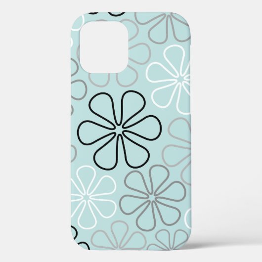 Abstrakte Big Blume Konturen BWG+Duck Egg Blue Case-Mate iPhone Hülle (Rückseite)