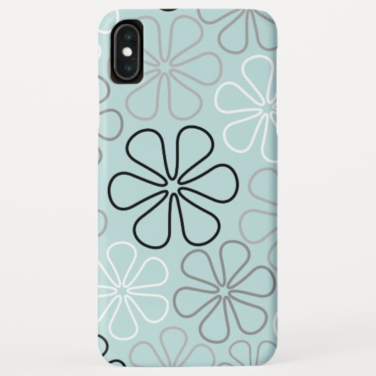 Abstrakte Big Blume Konturen BWG+Duck Egg Blue Case-Mate iPhone Hülle (Rückseite)