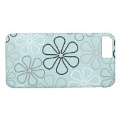 Abstrakte Big Blume Konturen BWG+Duck Egg Blue Case-Mate iPhone Hülle (Rückseite (Horizontal))