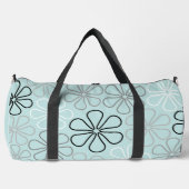 Abstrakte Big Blume Konturen BWG+Duck Egg Blue Duffle Bag (Vorderseite)