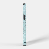 Abstrakte Big Blume Konturen BWG+Duck Egg Blue iPhone Hülle (Rechte Seite)