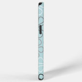 Abstrakte Big Blume Konturen BWG+Duck Egg Blue iPhone Hülle (Rechte Seite)