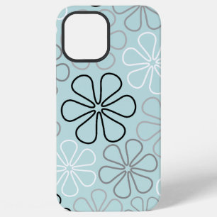 Abstrakte Big Blume Konturen BWG+Duck Egg Blue iPhone 12 Pro Max Hülle