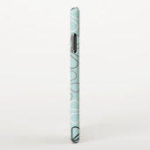 Abstrakte Big Blume Konturen BWG+Duck Egg Blue iPhone Hülle (Rechte Seite)