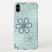 Abstrakte Big Blume Konturen BWG+Duck Egg Blue iPhone Hülle (Rückseite)