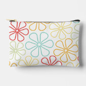 Abstrakte Big Blume Rot Gelb Ornion Limon Aquamari Zubehörtasche (Vorderseite)