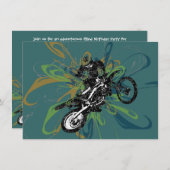 Abstrakte Biker-benutzerdefinierte Party Einladung (Vorne/Hinten)