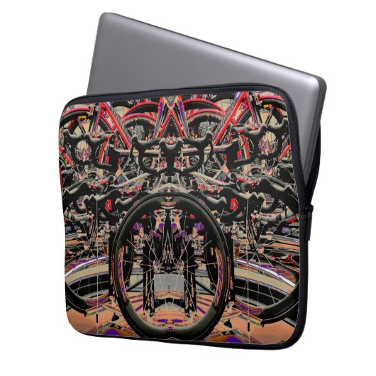 Abstrakte Bikes Laptopschutzhülle (Vorderseite Links)