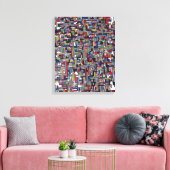 Abstrakte Bilder: Abstraktes Fraktal für Cyber-Pop Leinwanddruck (Insitu (Wohnzimmer))