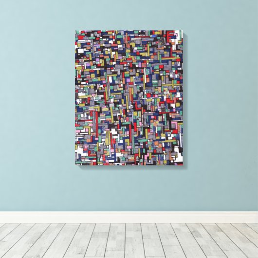 Abstrakte Bilder: Abstraktes Fraktal für Cyber-Pop Leinwanddruck (Insitu (Holzboden))