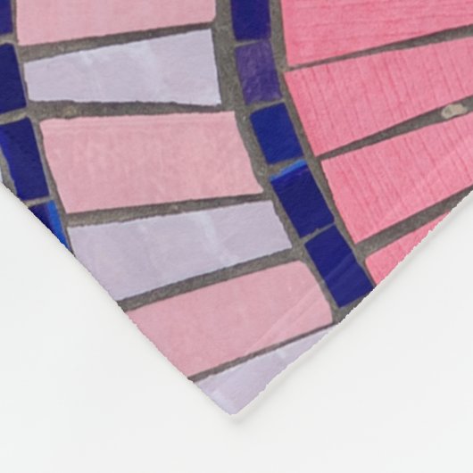 Abstrakte Bilder in Rot, Weiß, Schwarz und Rosa Fleecedecke (Ecke)