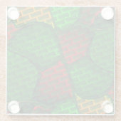 Abstrakte Bildmontage mit Ziegelrot und Grün Glasuntersetzer (Rückseite)