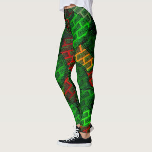 Abstrakte Bildmontage? Steine, rot, grün, gelb Leggings