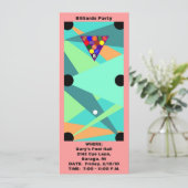 Abstrakte BILLARD ~ POOL Tabelle PARTY EINLADUNG (Stehend Vorderseite)