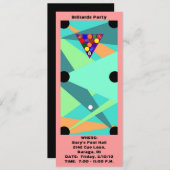 Abstrakte BILLARD ~ POOL Tabelle PARTY EINLADUNG (Vorne/Hinten)