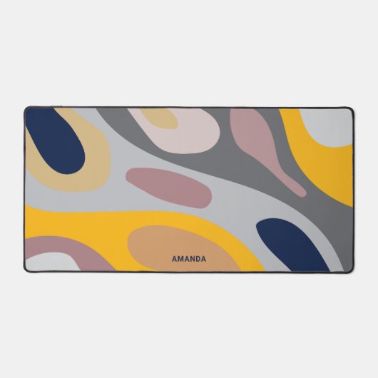 Abstrakte Bio Form, modernes Muster, Monogramm Schreibtischunterlage (Vorderseite)