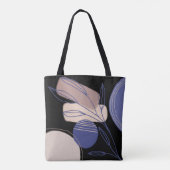 Abstrakte Bio Formen - Blau und Beige Tasche (Rückseite)