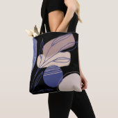 Abstrakte Bio Formen - Blau und Beige Tasche (Von Nahem)