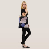 Abstrakte Bio Formen - Blau und Beige Tasche (Am Model)
