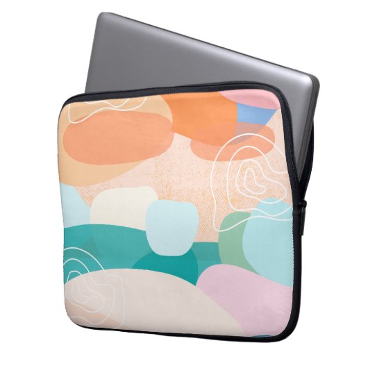 Abstrakte Bio Formen - Farbpalette Laptopschutzhülle (Vorderseite Links)