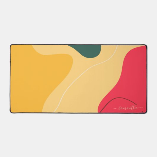 Abstrakte Bio Formen Kalligraphie Schreibtischunterlage (Vorderseite)