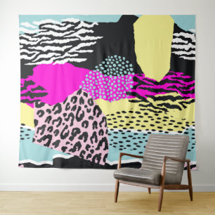 Abstrakte, Bio Formen, modernes Muster Wandteppich