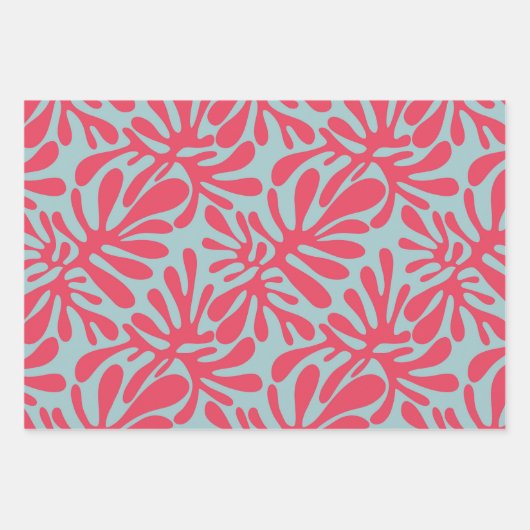 Abstrakte Bio Formen Modernes Wrap Geschenkpapier Set (Vorderseite 3)