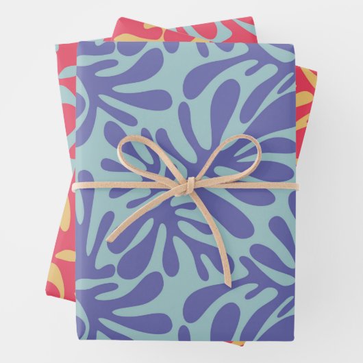 Abstrakte Bio Formen Modernes Wrap Geschenkpapier Set (Beispiel)