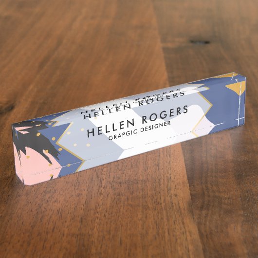 Abstrakte Bio Formen Namensplakette (Seite)