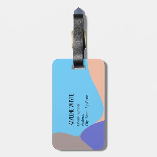 Abstrakte Bio Formen Personalisiert Gepäckanhänger (Rückseite vertikal)